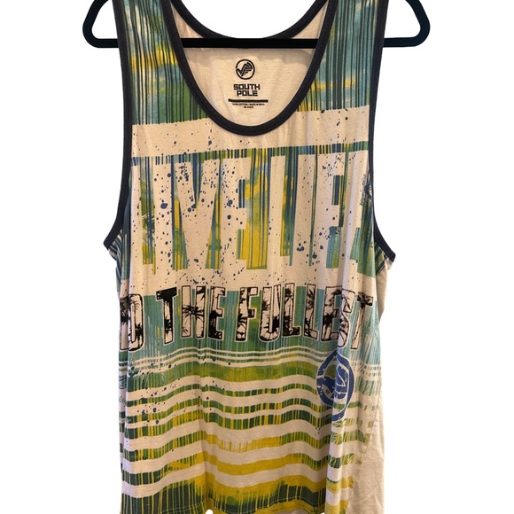 South Pole Striped Graphic Tank - Picture 1 of 12